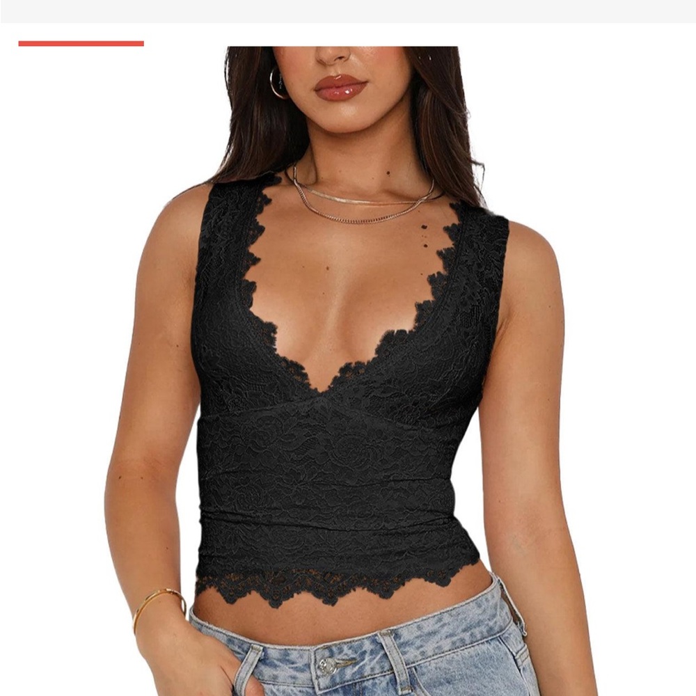 ReoRia Black Lace Tank Top